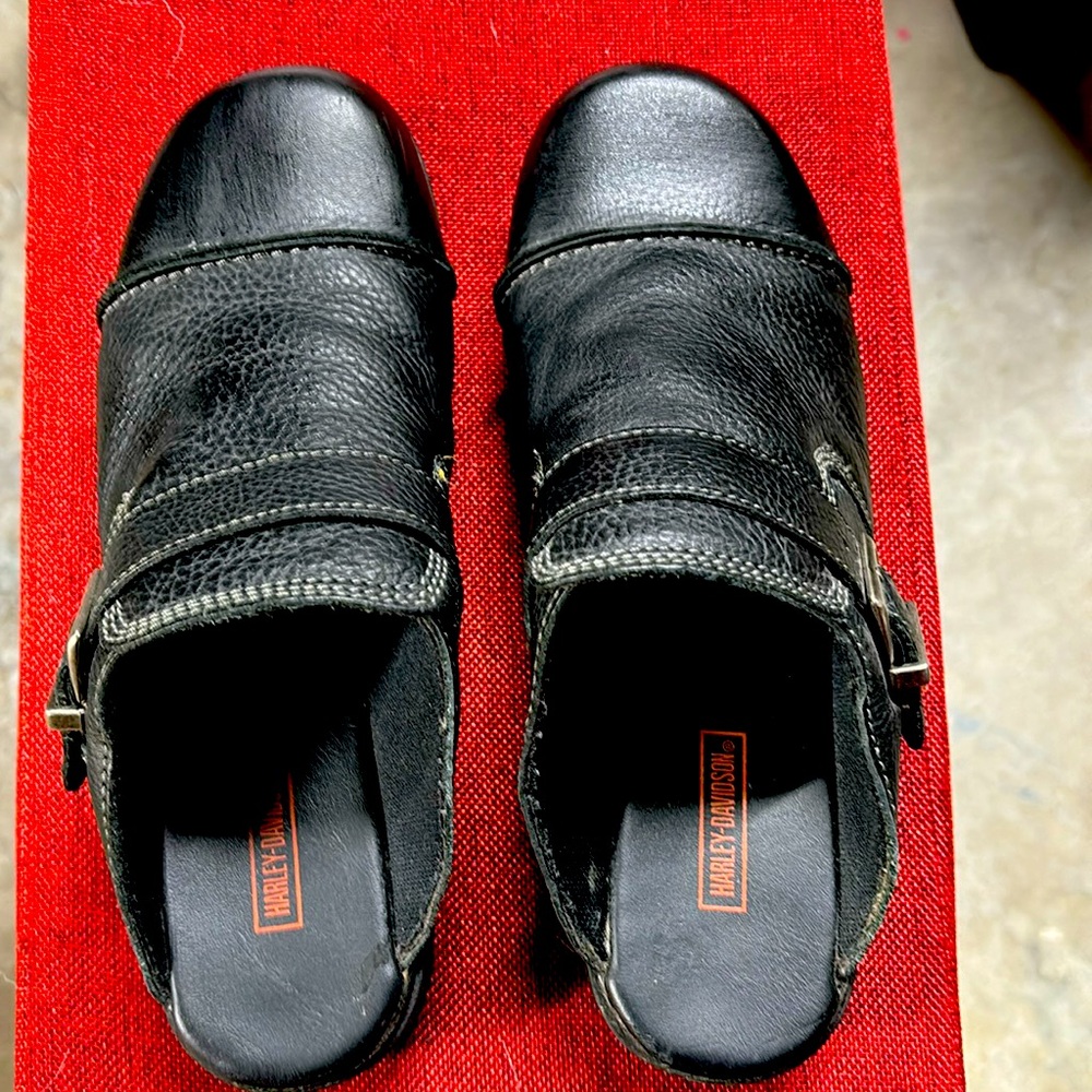 Black Harley Davidson clogs
